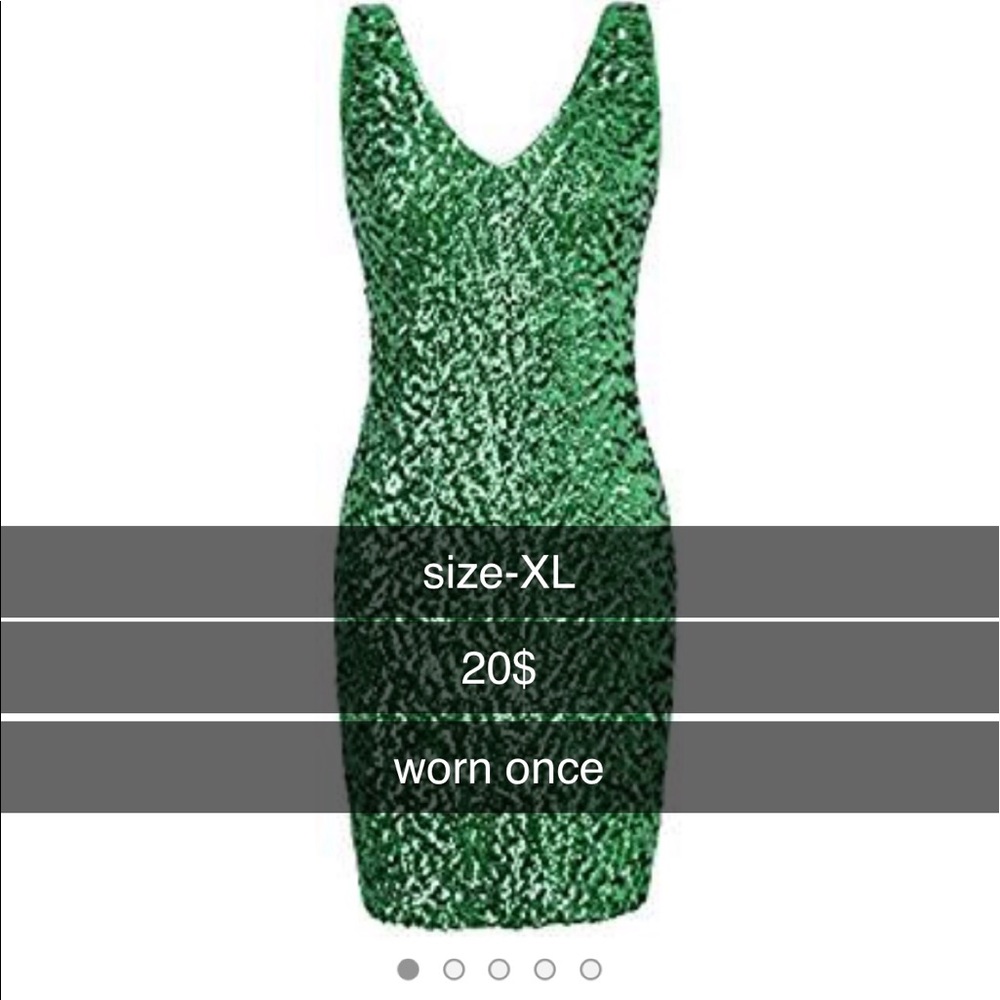 Green Sequin Body Cocktail Dress